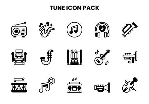 Tune DuoTone Set Icons Pack Stock Illustration