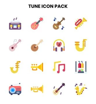 Tune Flat UI Icons Pack Ilustração Stock