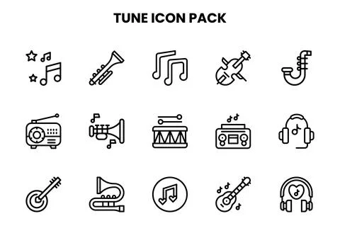 Tune Line Icons Pack Illustrazione stock