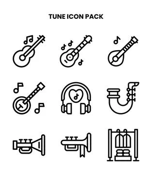 Tune Line UI Icons Pack Stock Illustration