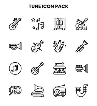 Tune Line UI Icons Pack Stock Illustration