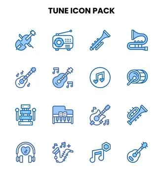 Tune Two Colour Icons Pack Stock Illustration