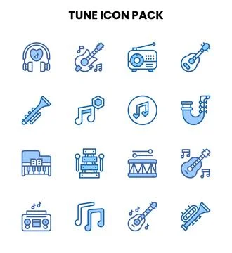 Tune Two Colour Scalable Icons Pack Stock Illustration