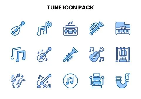 Tune Two Colour UI Icons Pack Stock Illustration