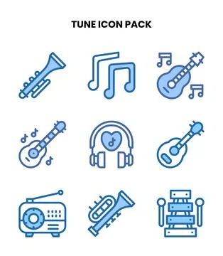 Tune Two Colour Vector Icons Pack Stock Illustration