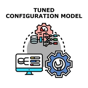 Tuned configuration model representing system optimization and adjustment Stock Illustration