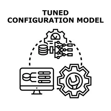 Tuned configuration model representing system optimization and adjustment Stock Illustration