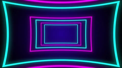 Tunel Echo Rectangle. Pink and green glow blue bg. Seamless looping. Stock-Footage 263527857
