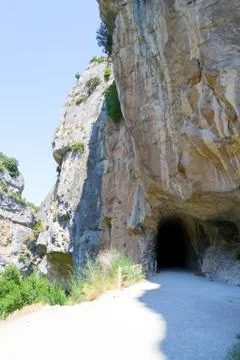 Tunel through the rock Stock Photos