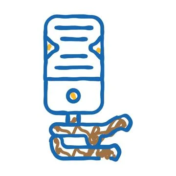 Tuner for tuning strings icon doodle illustration Stock Illustration