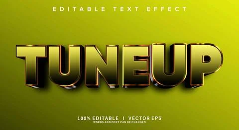 Tuneup 3d vector text effect with modern style design Stock Illustration