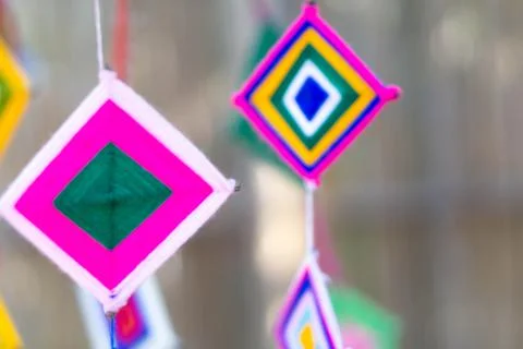 Tung (flag spider web), an important ritual instrument of Isan people, Thaila Stock Photos
