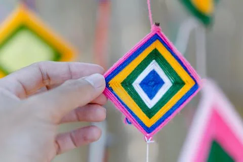 Tung (flag spider web), an important ritual instrument of Isan people, Thaila Stock Photos