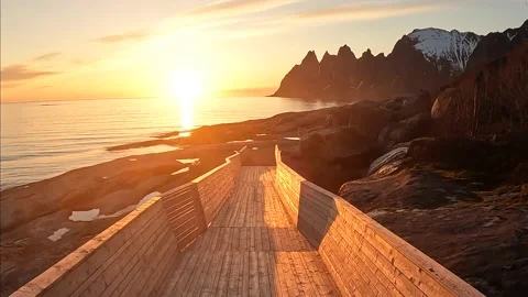 Tungeneset viewpoint in Senja, Stock Footage 198848656