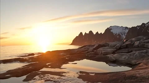 Tungeneset viewpoint in Senja Stock Footage 198848715