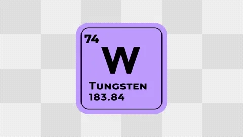 Tungsten, chemical element of the periodic table graphic animation Stock Footage 311320364