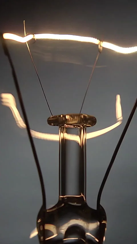 Tungsten Filament Flickering in Macro Stock Footage 308240557