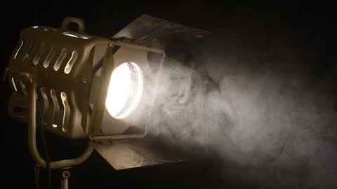 Tungsten stage spotlight shining Stock Footage 102942353