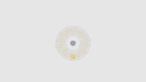 Tungsten W Bohr Atom Model Clean No Text Animation Video Overlay Alpha 4K 動画素材 339367337