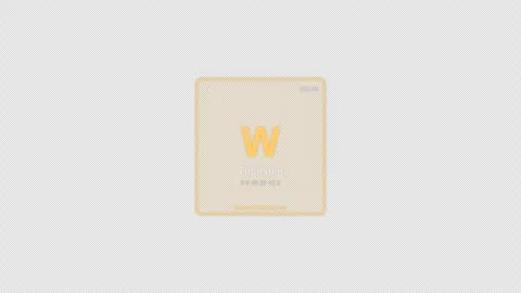 Tungsten W Periodic Table Element Tile Labeled Animation Video Overlay Alpha 4K 動画素材 339367313