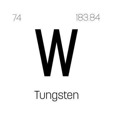 Tungsten, W, periodic table element Stock Illustration