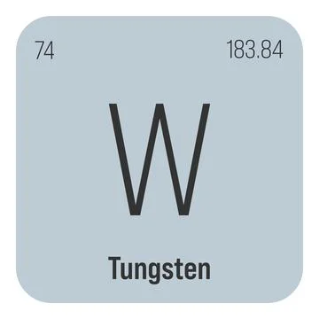 Tungsten, W, periodic table element Stock Illustration