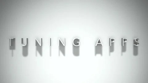 Tuning apps 3D title animation with shadows on a white background Stock Footage 296902629
