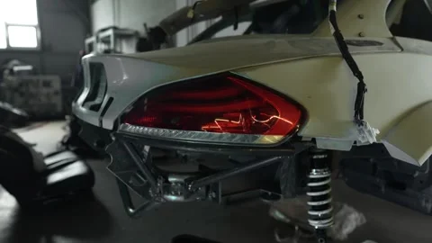 Tuning car. engine in garage. the drift car . Video stock 261727715