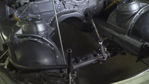 Tuning car. engine in garage. the drift car . Car service Stock Footage 273723341