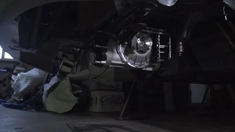 Tuning car. engine in garage. the drift car . Car service. Close-up, Car Repair Stock Footage 275076492