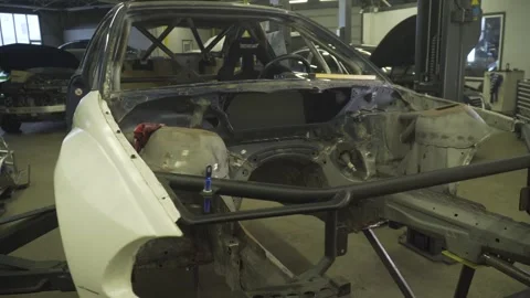 Tuning car. engine in garage. the drift car . Car service. Close-up, Car Repair Stock Footage 276334752