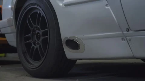 Tuning car. engine in garage. the drift car . Car service. Close-up, Car Repair Stock Footage 276335121