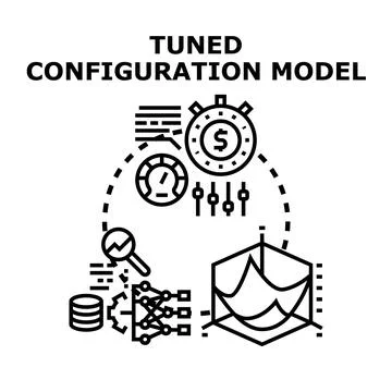 Tuning configuration model for optimal performance and efficiency Stock Illustration