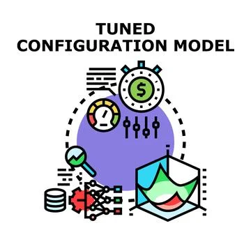 Tuning configuration model for optimal performance and efficiency Stock Illustration
