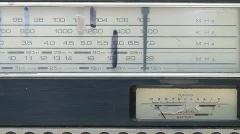 Tuning control panel radio station scale Stock Footage 12374856