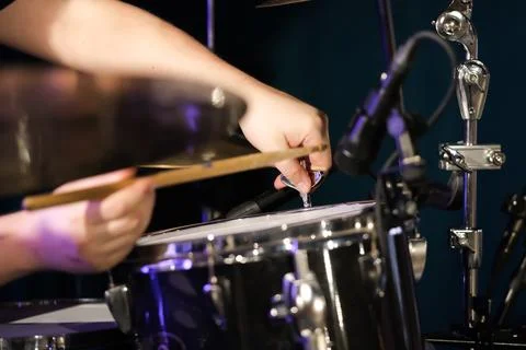 Tuning the drums Stock Photos