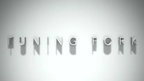 Tuning fork 3D title animation with shadows on a white background Video stock 297796754