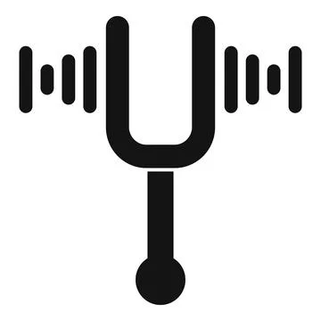 Tuning fork creating sound waves icon Stock Illustration