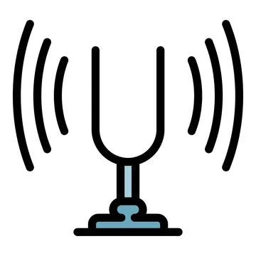 Tuning fork device icon color outline vector Stock Illustration