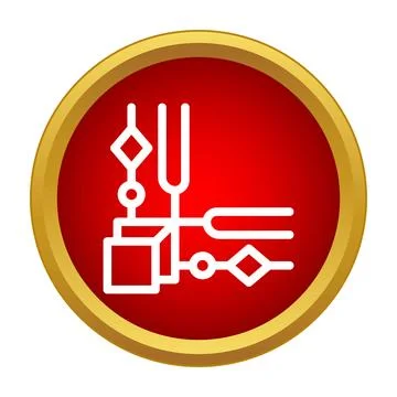 Tuning fork device symbol creating sound waves Stock Illustration