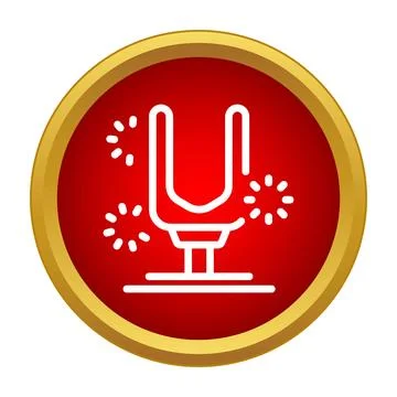 Tuning fork emitting sound waves vibration icon Stock Illustration