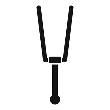 Tuning fork icon representing musical instrument for sound waves Stock Illustration