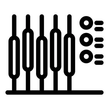 Tuning fork icon representing sound wave frequency tuning Stock Illustration