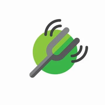 Tuning fork icon with sound wave image Stock Illustration