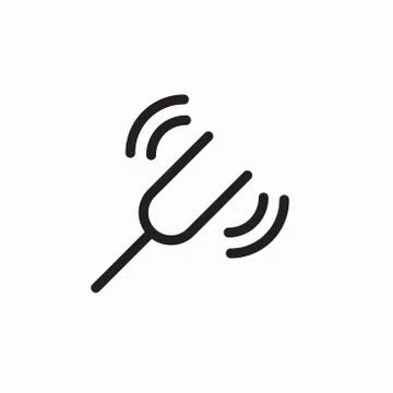 Tuning fork icon with sound wave image Stock Illustration