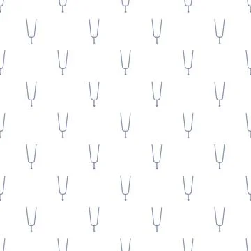 Tuning fork instrument seamless pattern for music pitch Illustrazione stock