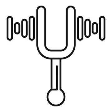 Tuning fork making sound waves icon outline vector 스톡 일러스트