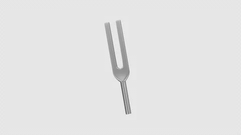 Tuning Fork Rotating on a Transparent Background. Seamless Loop. 4K Stock Footage 307843962