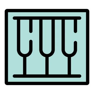 Tuning fork set representing musical harmony and frequency measurement Stock Illustration