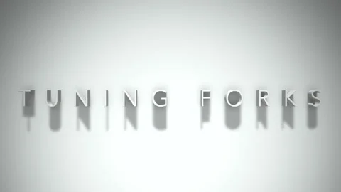 Tuning forks 3D title animation with shadows on a white background Video stock 297905645